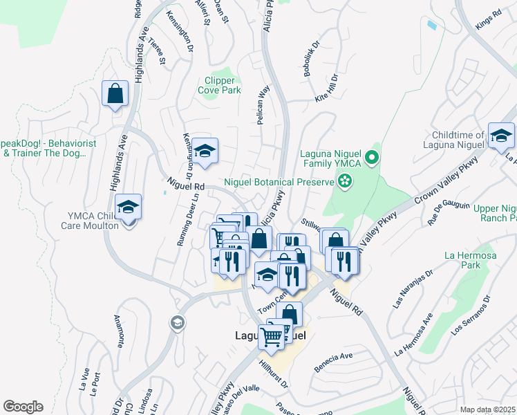 map of restaurants, bars, coffee shops, grocery stores, and more near 23728 Sea Breeze Lane in Laguna Niguel