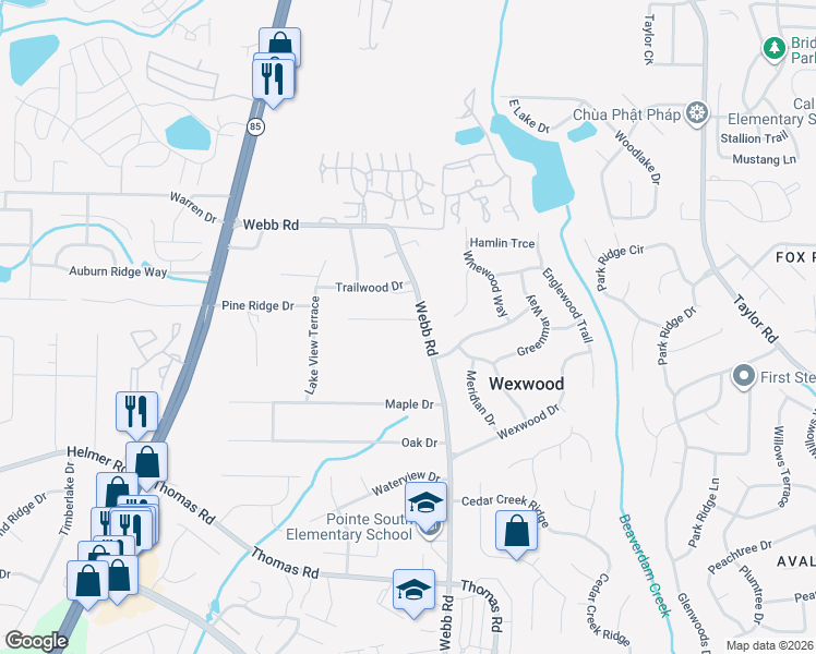 map of restaurants, bars, coffee shops, grocery stores, and more near 646 Sterling Court in Riverdale