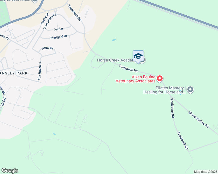 map of restaurants, bars, coffee shops, grocery stores, and more near 205 Beckwood Trail in Aiken