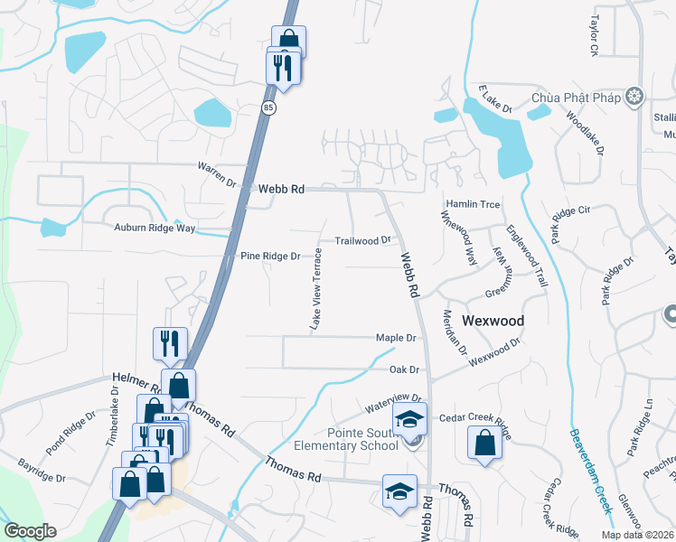 map of restaurants, bars, coffee shops, grocery stores, and more near 730 Sterling Court in Riverdale
