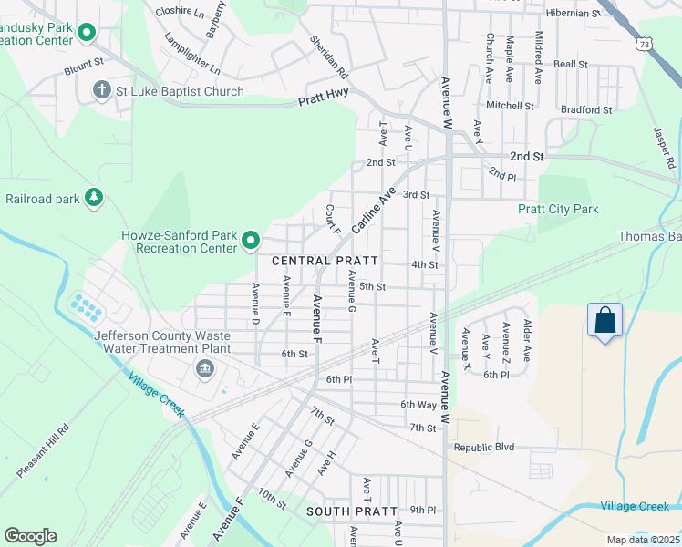 map of restaurants, bars, coffee shops, grocery stores, and more near 400 Court F in Birmingham