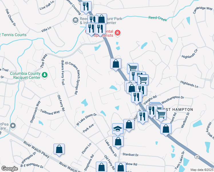 map of restaurants, bars, coffee shops, grocery stores, and more near 3739 Roscommon North in Martinez
