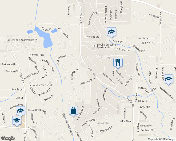 map of restaurants, bars, coffee shops, grocery stores, and more near 8193 Taylor Rd in Riverdale