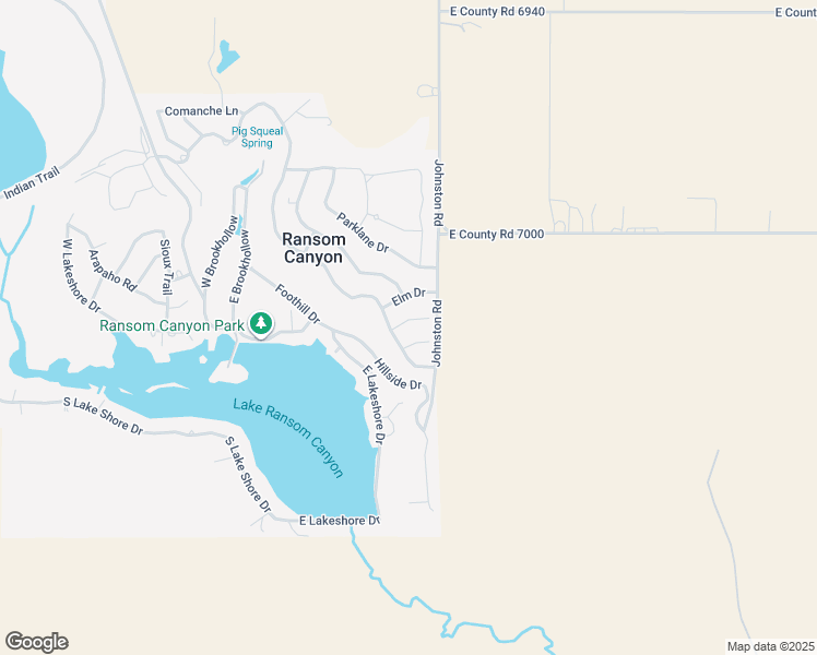 map of restaurants, bars, coffee shops, grocery stores, and more near 1-3 Cottonwood Lane in Ransom Canyon