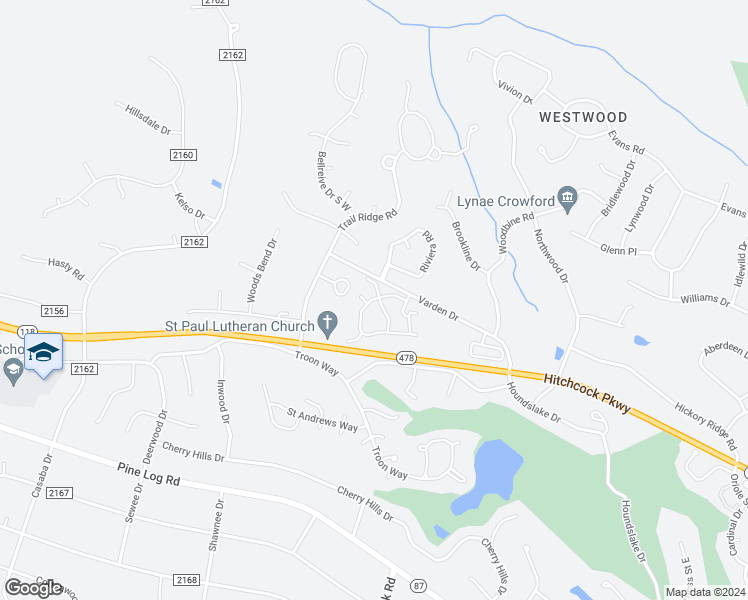 map of restaurants, bars, coffee shops, grocery stores, and more near 406 Fairway Ridge in Aiken