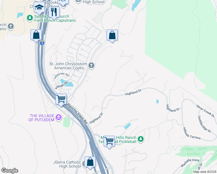map of restaurants, bars, coffee shops, grocery stores, and more near 29771 Monarch Drive in San Juan Capistrano