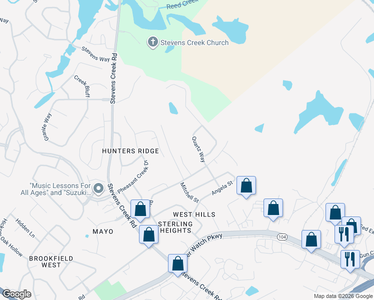 map of restaurants, bars, coffee shops, grocery stores, and more near 822 Oshields Court in Augusta