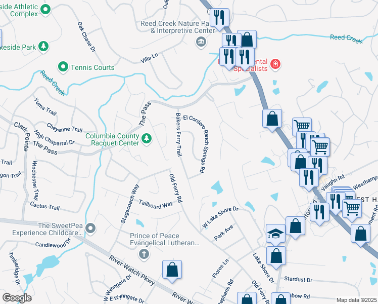 map of restaurants, bars, coffee shops, grocery stores, and more near 3711 Clark Crossing in Martinez