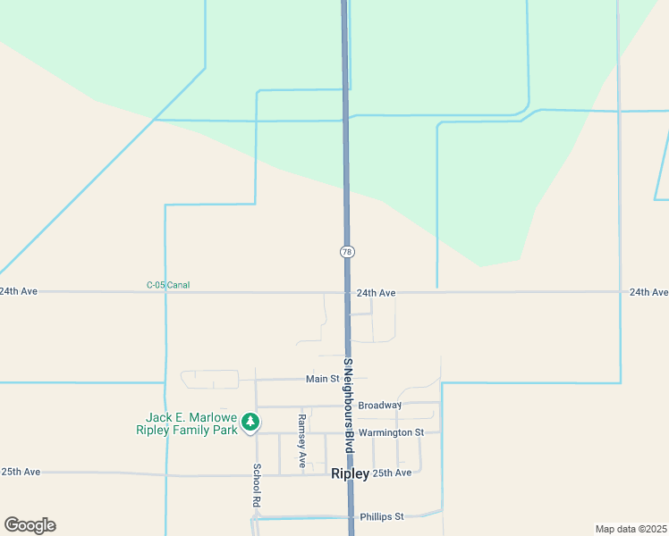 map of restaurants, bars, coffee shops, grocery stores, and more near 23791 South Neighbours Boulevard in Ripley