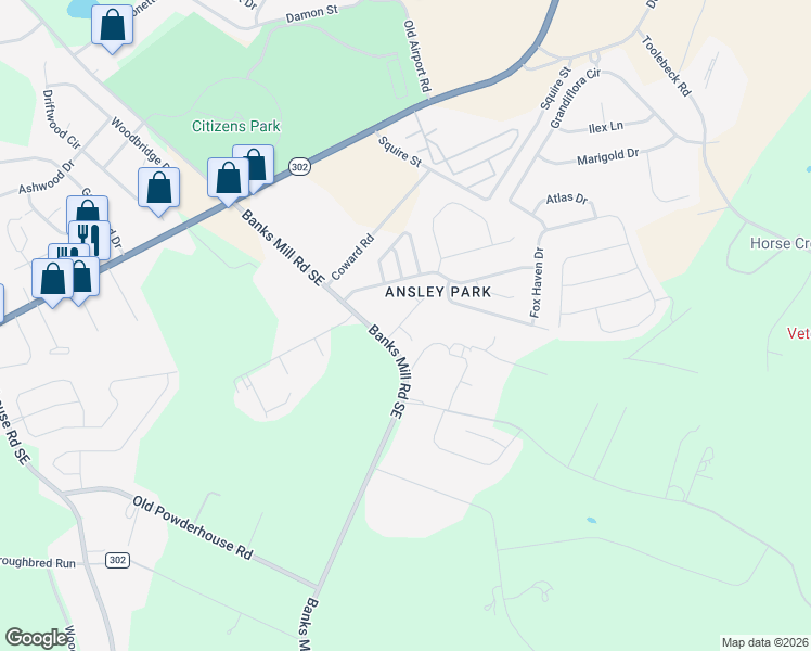 map of restaurants, bars, coffee shops, grocery stores, and more near 109 Kellogg Drive in Aiken