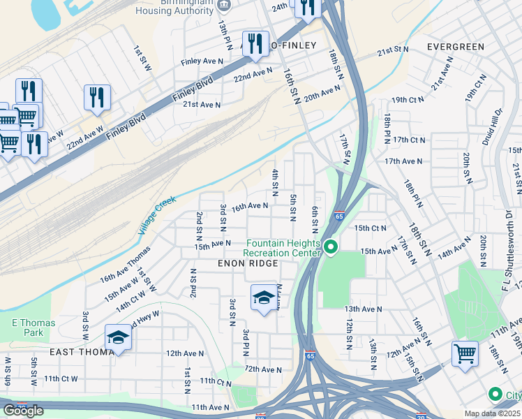 map of restaurants, bars, coffee shops, grocery stores, and more near 339 16th Avenue North in Birmingham
