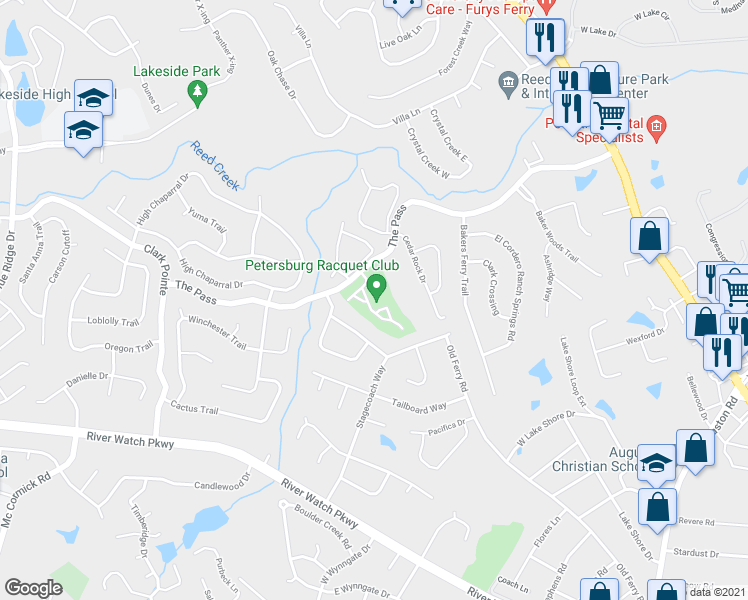 map of restaurants, bars, coffee shops, grocery stores, and more near 316 Joshua Tree Drive in Martinez