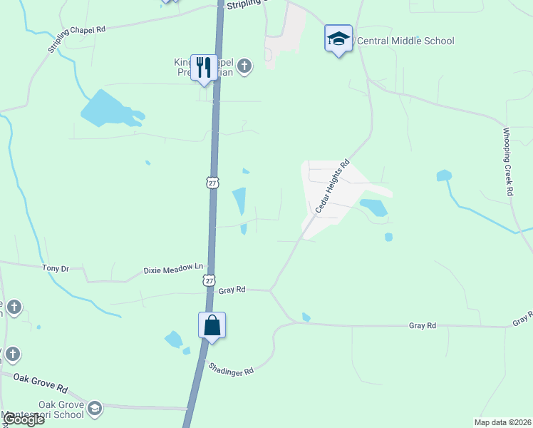 map of restaurants, bars, coffee shops, grocery stores, and more near 100 Walker Woods Drive in Carrollton