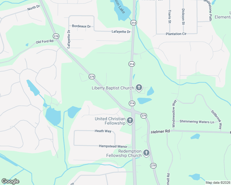 map of restaurants, bars, coffee shops, grocery stores, and more near 553 Georgia 279 in Fayetteville