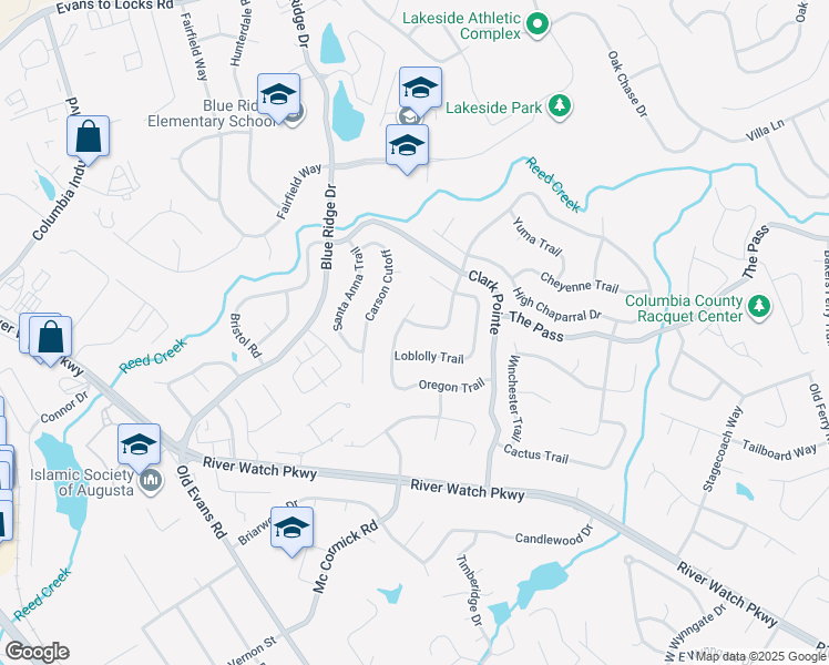 map of restaurants, bars, coffee shops, grocery stores, and more near 423 Shortleaf Trail in Martinez