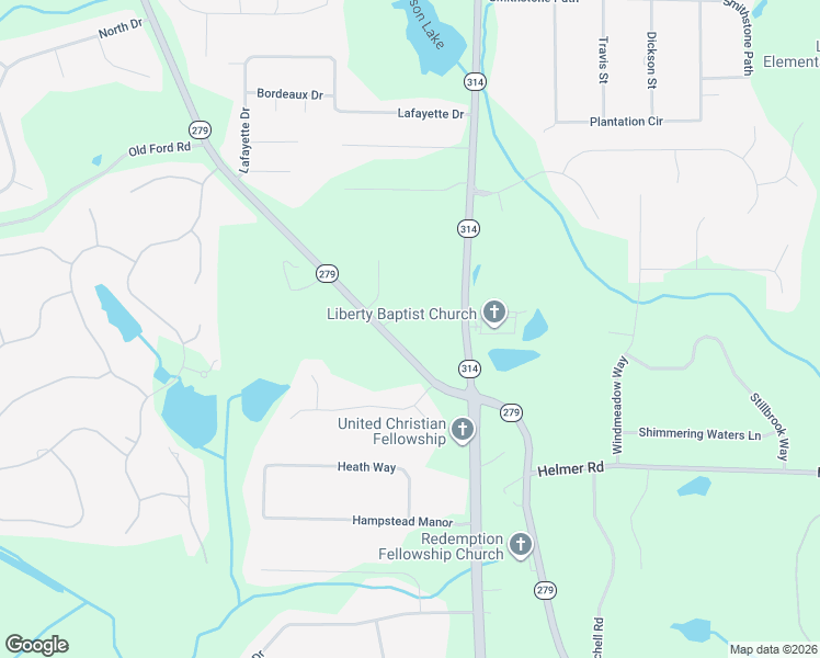 map of restaurants, bars, coffee shops, grocery stores, and more near 553 Georgia 279 in Fayetteville