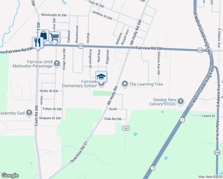 map of restaurants, bars, coffee shops, grocery stores, and more near 2960 Mount Holly Road in Camden