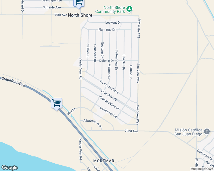 map of restaurants, bars, coffee shops, grocery stores, and more near Vía Costa Brava in Riverside County