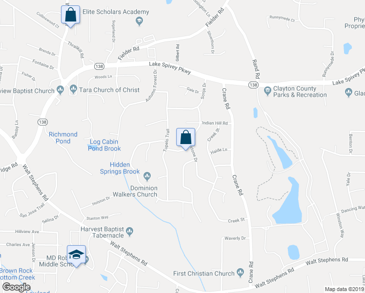map of restaurants, bars, coffee shops, grocery stores, and more near 2116 Shawnee Drive in Jonesboro