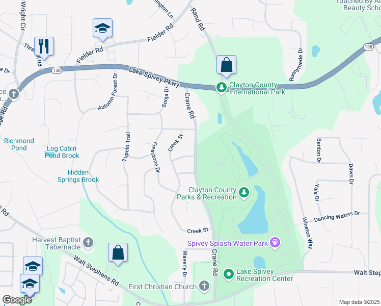 map of restaurants, bars, coffee shops, grocery stores, and more near 2236 Haida Lane in Jonesboro