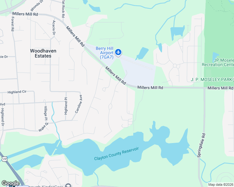 map of restaurants, bars, coffee shops, grocery stores, and more near 116 Lakepointe Court in Stockbridge