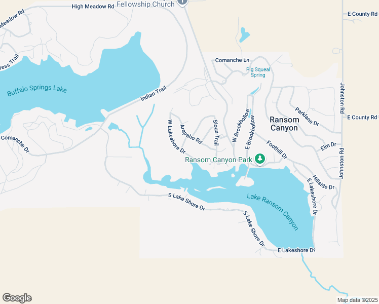 map of restaurants, bars, coffee shops, grocery stores, and more near 26 W Lakeshore Dr in Ransom Canyon