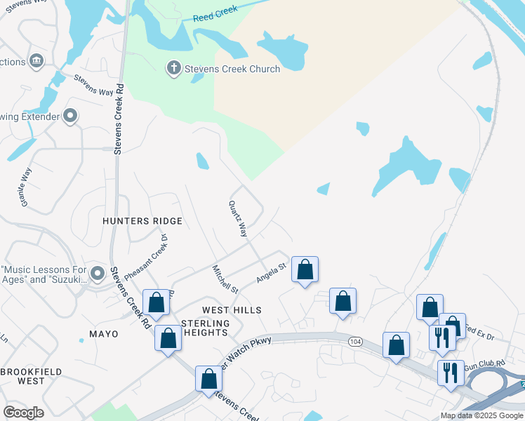 map of restaurants, bars, coffee shops, grocery stores, and more near 3211 Riverstone Drive in Augusta
