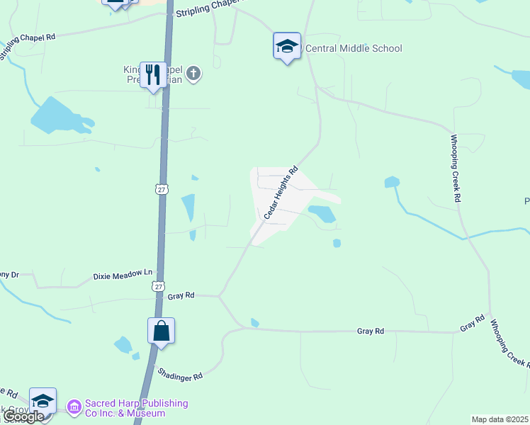 map of restaurants, bars, coffee shops, grocery stores, and more near 346-360 Cedar Heights Road in Carrollton