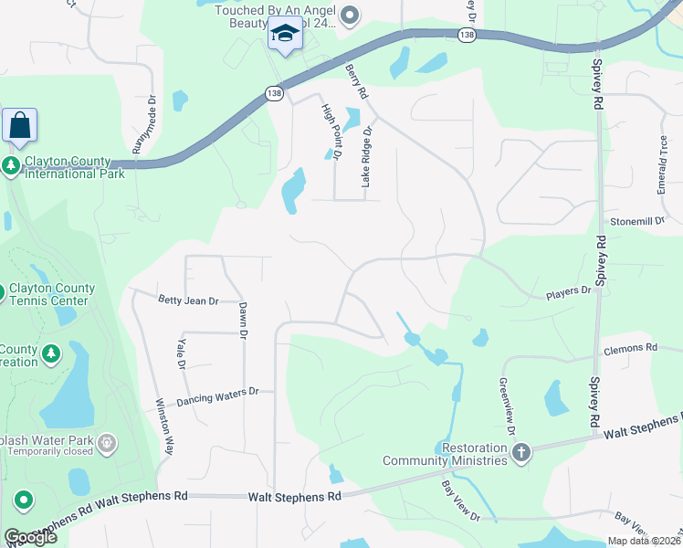 map of restaurants, bars, coffee shops, grocery stores, and more near 2794 Players Drive in Jonesboro