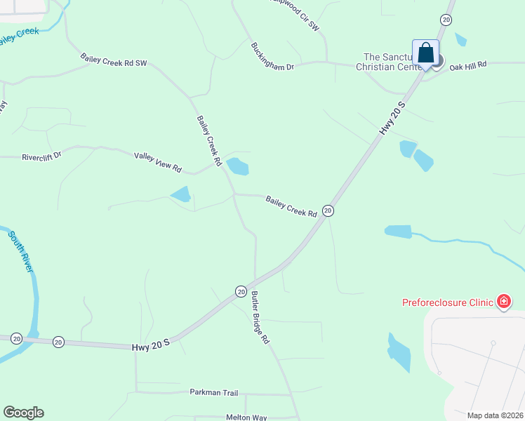 map of restaurants, bars, coffee shops, grocery stores, and more near 2055 Bailey Creek Road in Covington