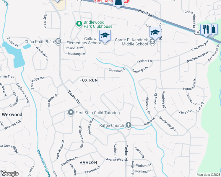 map of restaurants, bars, coffee shops, grocery stores, and more near 8165 Mountain Pass in Riverdale