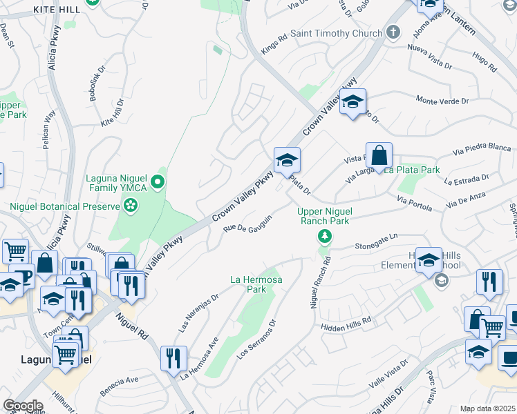 map of restaurants, bars, coffee shops, grocery stores, and more near 24481 Rue De Monet in Laguna Niguel