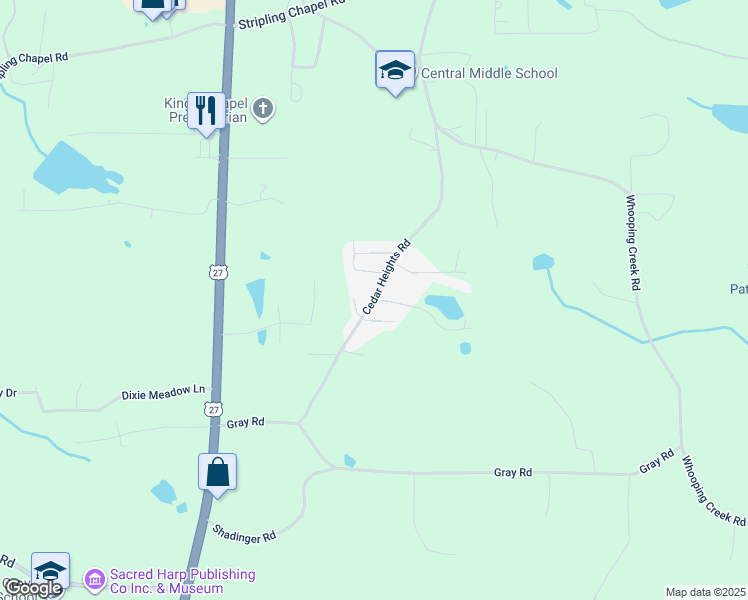 map of restaurants, bars, coffee shops, grocery stores, and more near 346 Cedar Heights Road in Carrollton
