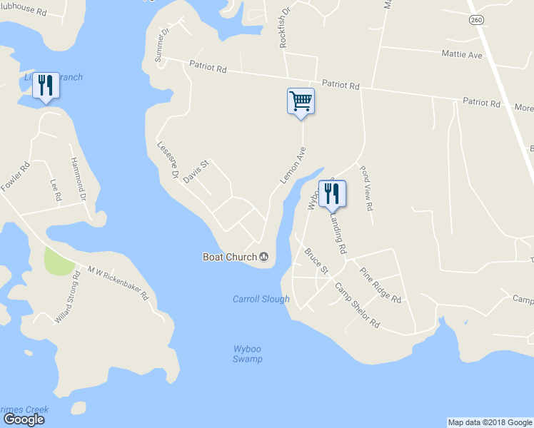 map of restaurants, bars, coffee shops, grocery stores, and more near 1180 Lemon Avenue in Manning