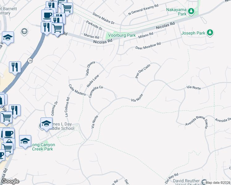 map of restaurants, bars, coffee shops, grocery stores, and more near 40337 Carmelita Circle in Temecula