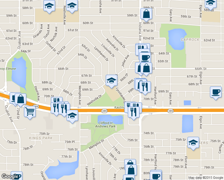 map of restaurants, bars, coffee shops, grocery stores, and more near 6901 Nashville Drive in Lubbock