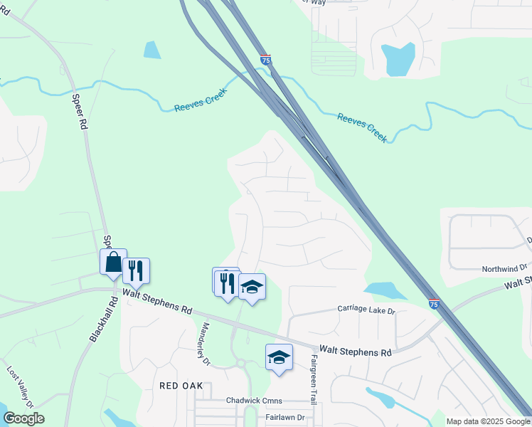 map of restaurants, bars, coffee shops, grocery stores, and more near 504 Carlsbad Cove in Stockbridge