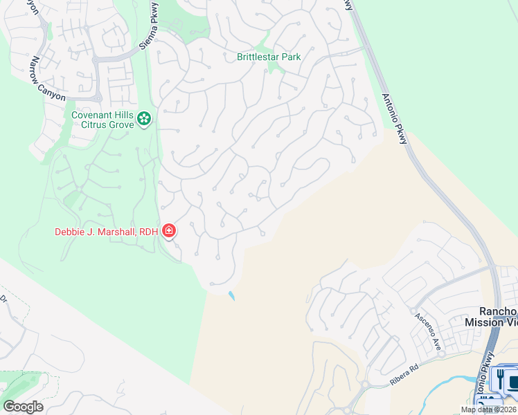 map of restaurants, bars, coffee shops, grocery stores, and more near 16 Thomas Road in Ladera Ranch