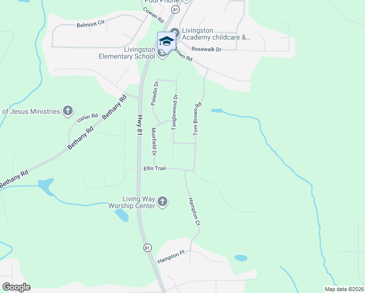 map of restaurants, bars, coffee shops, grocery stores, and more near 35 Walter Way in Covington