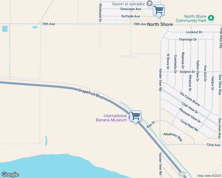 map of restaurants, bars, coffee shops, grocery stores, and more near Grapefruit Boulevard in Mecca