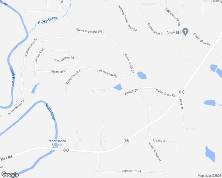 map of restaurants, bars, coffee shops, grocery stores, and more near 195 Bulloch Road in Covington