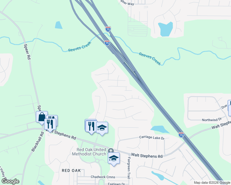 map of restaurants, bars, coffee shops, grocery stores, and more near 528 Carlsbad Cove in Stockbridge
