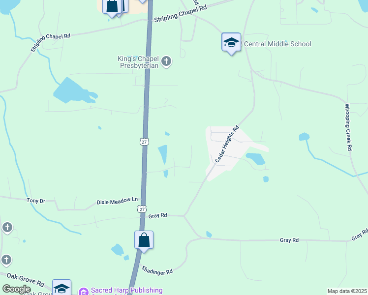 map of restaurants, bars, coffee shops, grocery stores, and more near 140 Walker Woods Drive in Carrollton