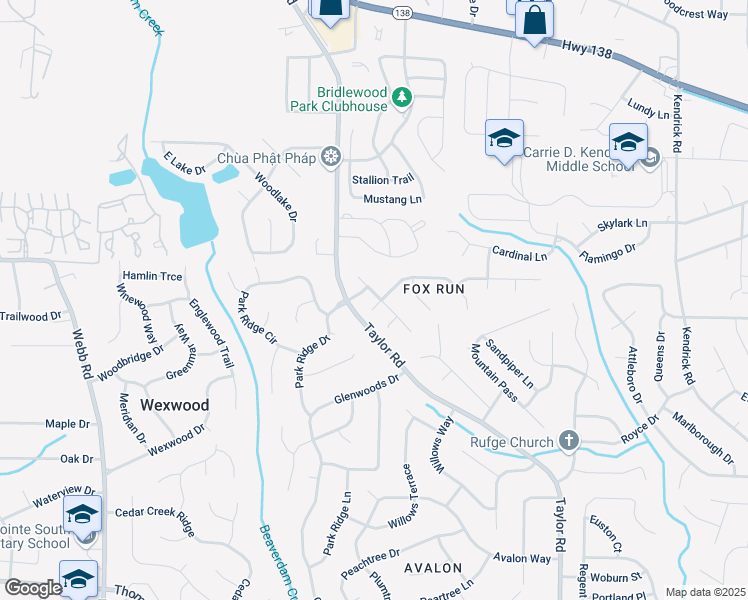 map of restaurants, bars, coffee shops, grocery stores, and more near 270 Birch Walk Boulevard in Riverdale