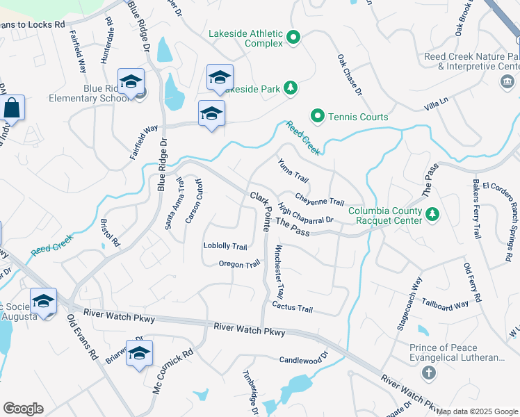 map of restaurants, bars, coffee shops, grocery stores, and more near 3920 Loblolly Trail in Martinez
