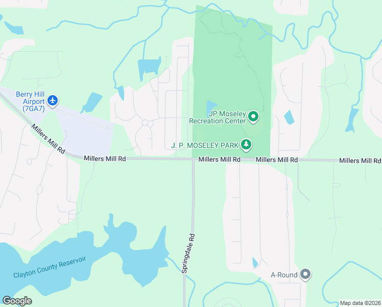map of restaurants, bars, coffee shops, grocery stores, and more near 951 Millers Mill Road in Stockbridge
