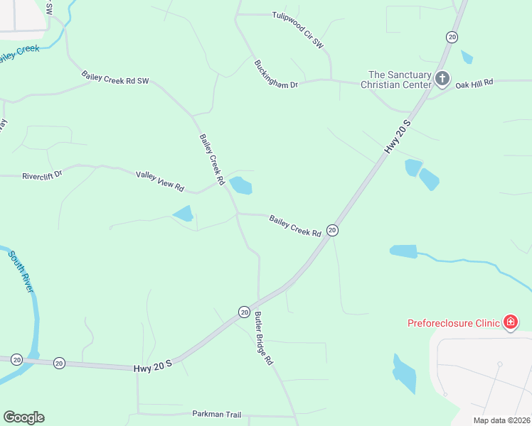 map of restaurants, bars, coffee shops, grocery stores, and more near 2055 Bailey Creek Road in Covington