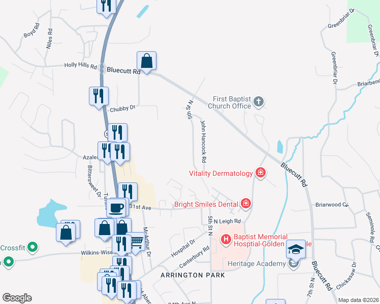 map of restaurants, bars, coffee shops, grocery stores, and more near 3303 North 5th Street in Columbus