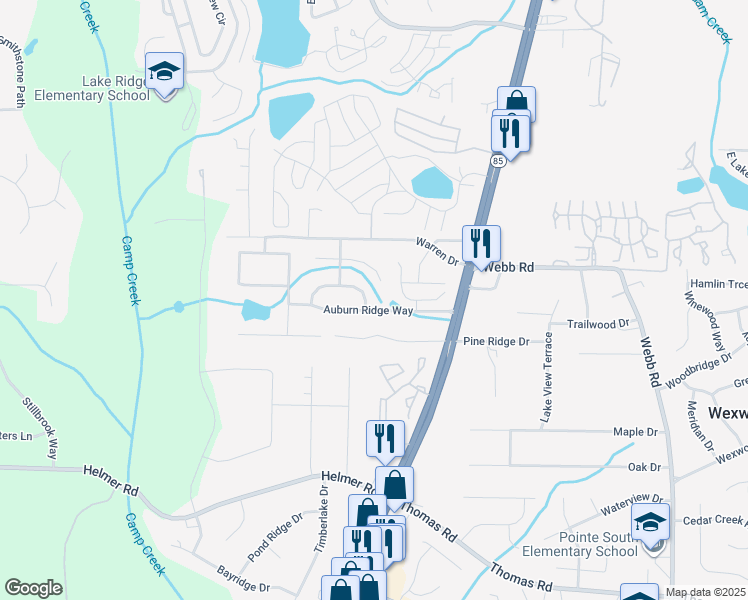 map of restaurants, bars, coffee shops, grocery stores, and more near 8162 Green Garden Drive in Riverdale