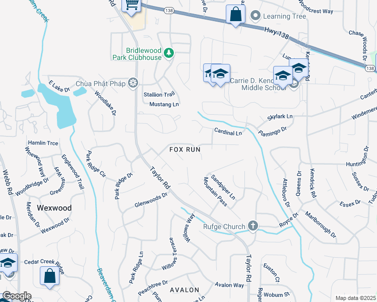 map of restaurants, bars, coffee shops, grocery stores, and more near 157 Birch Chase in Riverdale